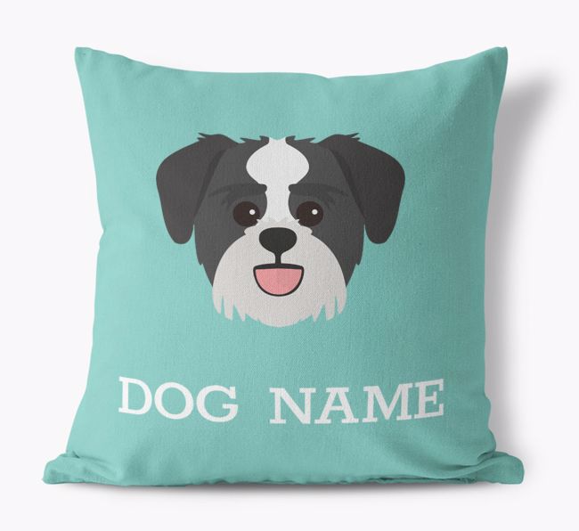 {dogsName}'s Icon: Personalised {breedFullName} Canvas Cushion